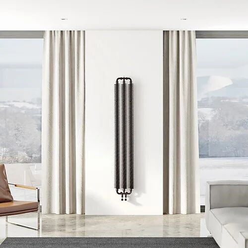 Terma Ribbon Vertical Designer Radiator Terma Radiator Colour: Black  - Size: 100.5 cm H x 35 cm W x 9 cm D