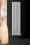 Belfry Heating Andy Vertical Designer Radiator Belfry Heating Size: 60 cm H x 118.5 cm W x 11.9 cm D, Finish: Silver  - Size: 180cm H X 46cm W X 46cm D