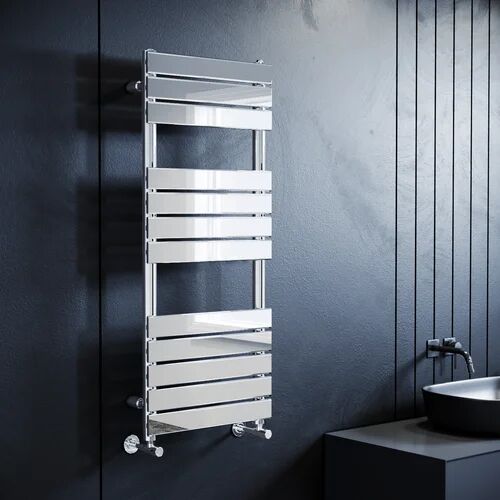 Belfry Bathroom Metta Vertical Flat Panel Towel Rail Belfry Bathroom  - Size: 184cm H X 24cm W X 170cm D