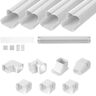 VEVOR Mini Split Line Set Cover 3-inch W 15.8Ft L, PVC Decorative Pipe Line Cover For Air Conditioner with 4 Straight Ducts & Full Components Easy to Install, Paintable for Heat Pumps, White