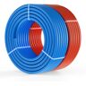 VEVOR PEX Pipe 3/4 Inch, 2 x 100 Feet Length PEX-A Flexible Pipe Tubing for Potable Water, Pex Water Lines for Hot/Cold Water & Easily Restore, Plumbing Applications with Free Cutter, Blue & Red