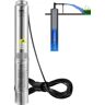 VEVOR Deep Well Submersible Pump, 1HP 115V/60Hz, 37gpm Flow 207ft Head, with 33ft Electric Cord, 4" Stainless Steel Water Pump for Industrial, Irrigation&Home Use, IP68 Waterproof Grade