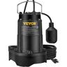 VEVOR Sump Pump, 1/2 HP 3960 GPH, Submersible Cast Iron Water Pump, 1-1/2" NPT Discharge With 33 ft Power Cord, Automatic Float Switch with Piggy-back Plug, for Indoor Basement Water Basin