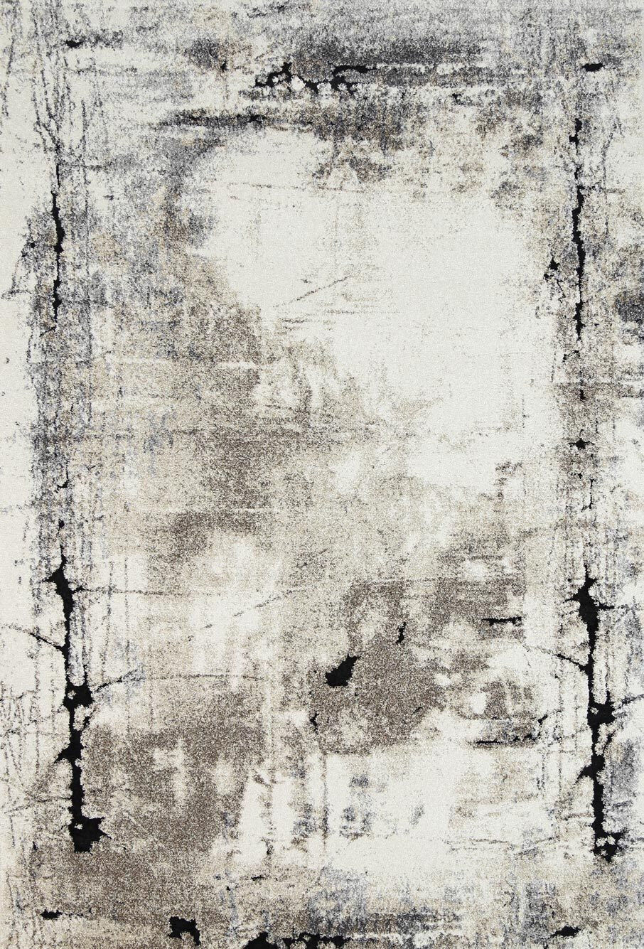 Unbranded Vision Abstract Beige Grey Rug