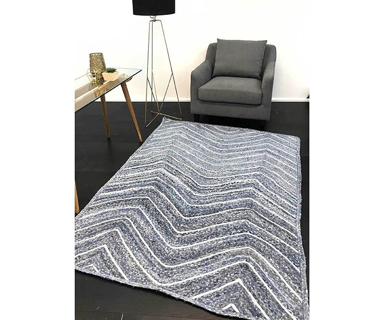 Unbranded Artisan Natural Chevron Denim Rug