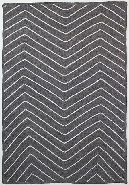 Unbranded Artisan Natural Chevron Grey Rug