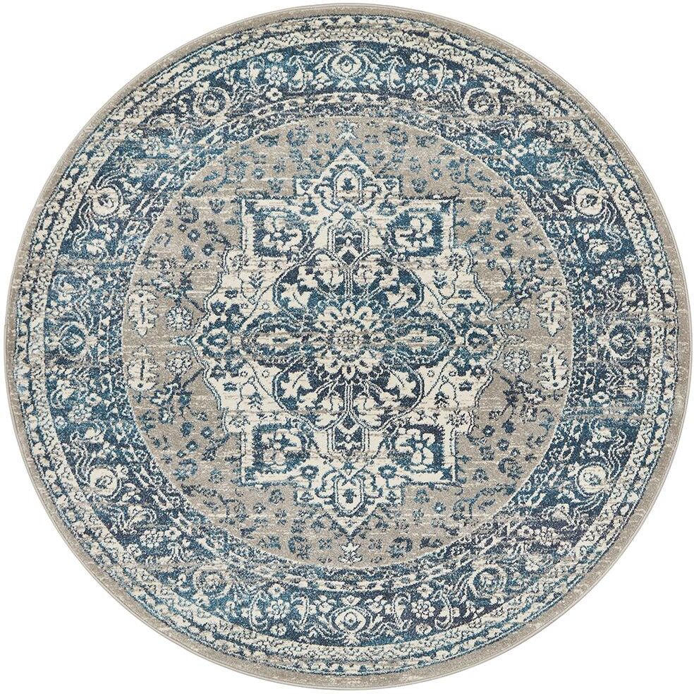 Unbranded Babylon Round Blue Grey Rug