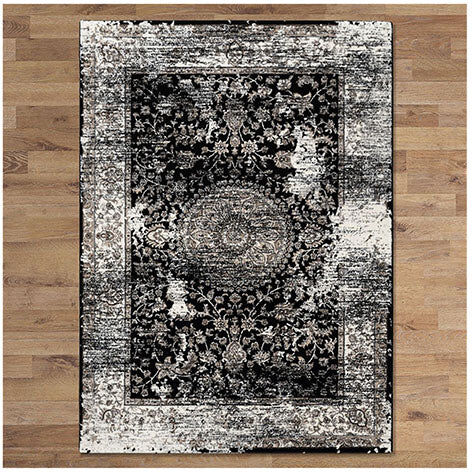 Unbranded Dynasty Black Hallway Runner Machine Knotted Rug