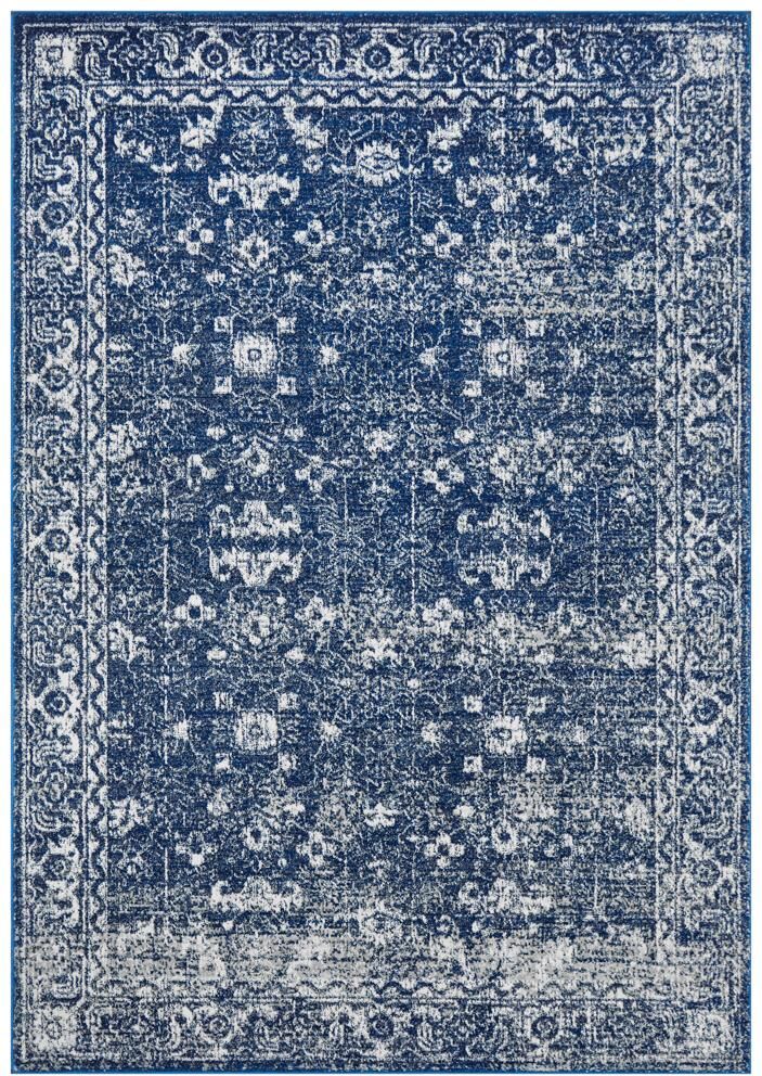 Unbranded Evoke Oasis Navy Transitional Rug