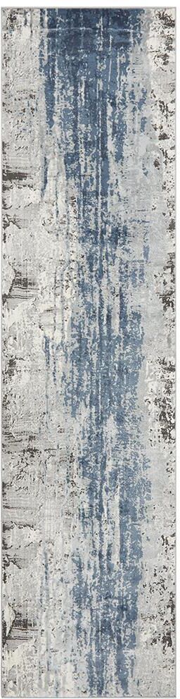 Unbranded Kendra Roxana Distressed Timeless Blue Grey White Rug