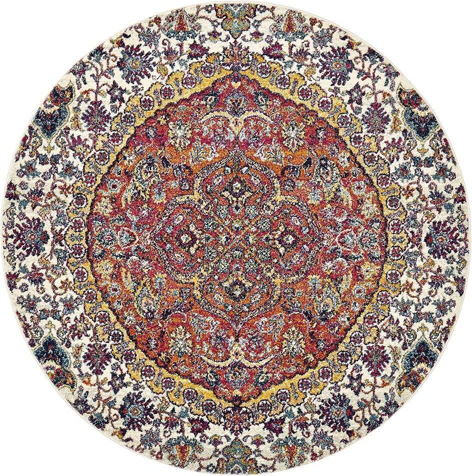 Unbranded Museum Shelly Rust Round Rug