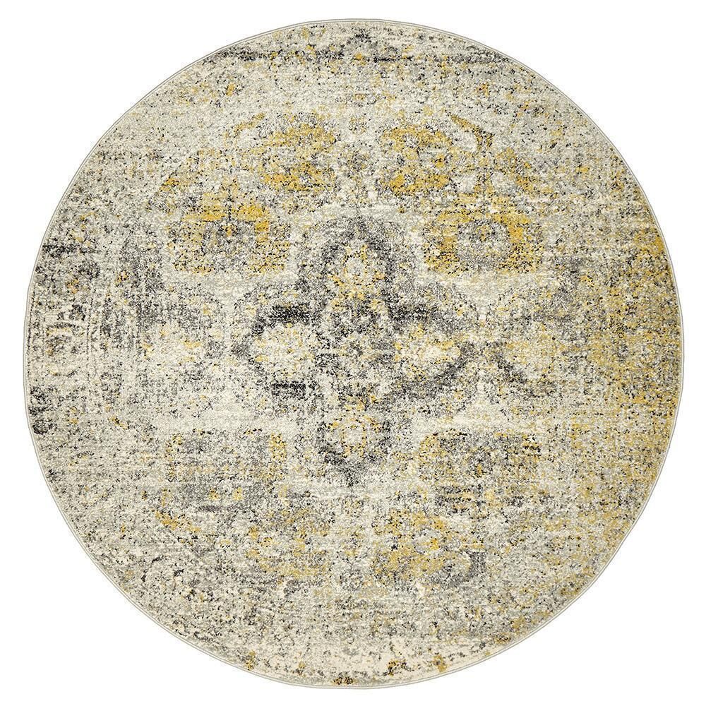 Unbranded Museum Wesley Silver Round Rug