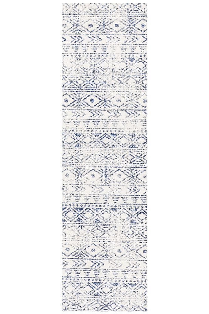 Unbranded Oasis Ismail White Blue Rustic Rug