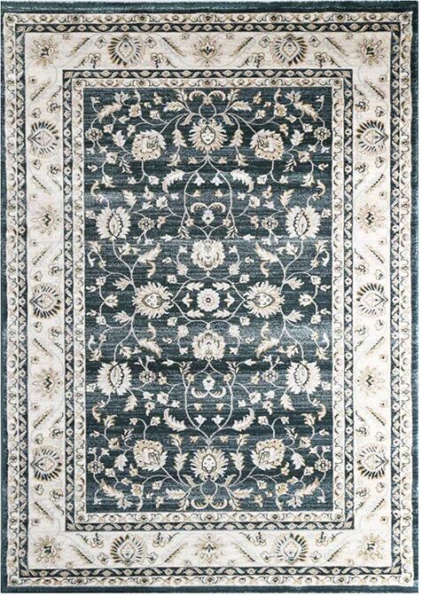 Unbranded Oregon Prague Beige Blue Border Rug