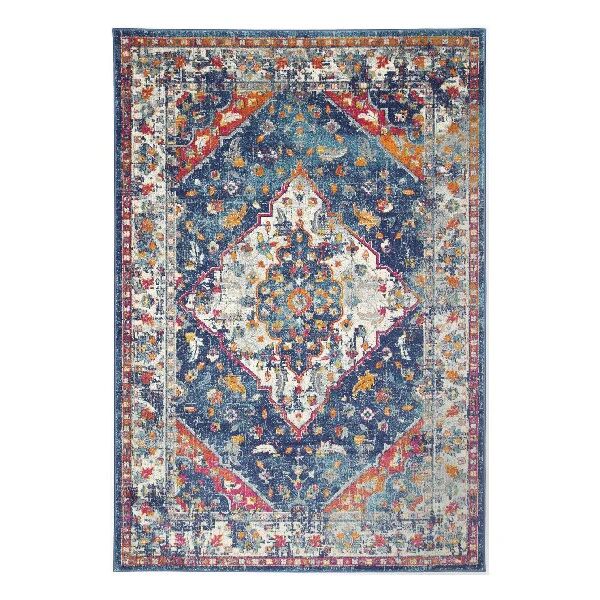 Unbranded Delicate Navy Multi Oriental Rug