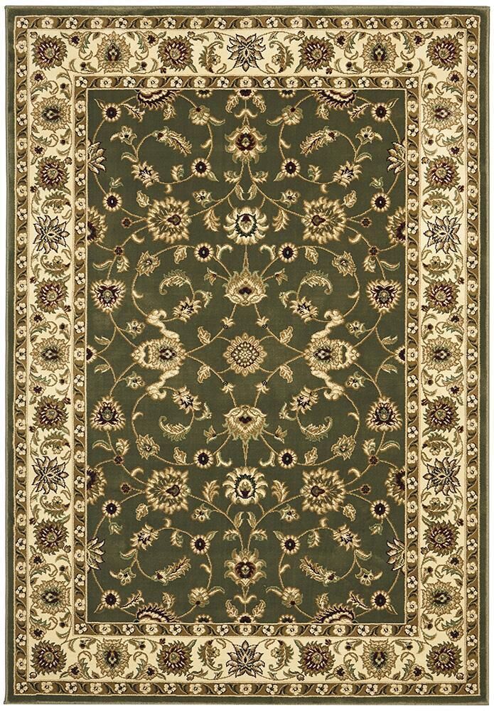 Unbranded Sydney Collection Classic Green with Ivory Border Rug