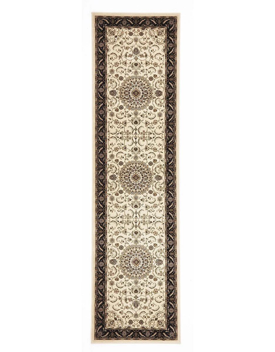 Unbranded Sydney Collection Medallion Ivory with Black Border Rug