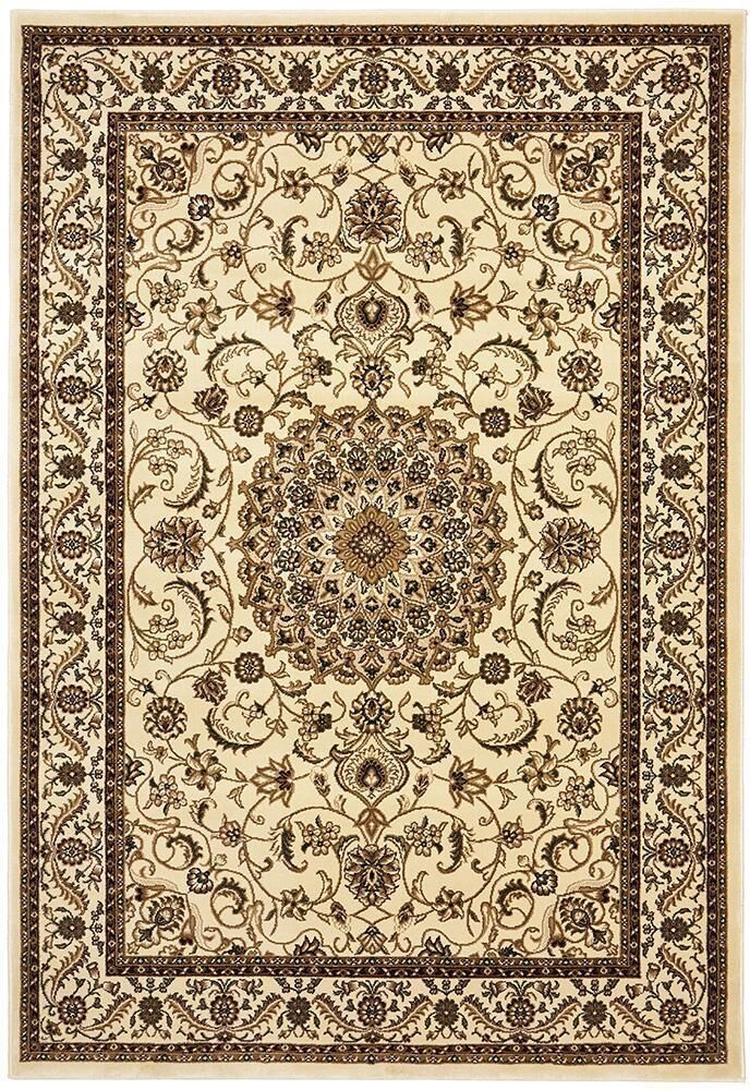 Unbranded Sydney Collection Medallion Ivory with Ivory Border Rug