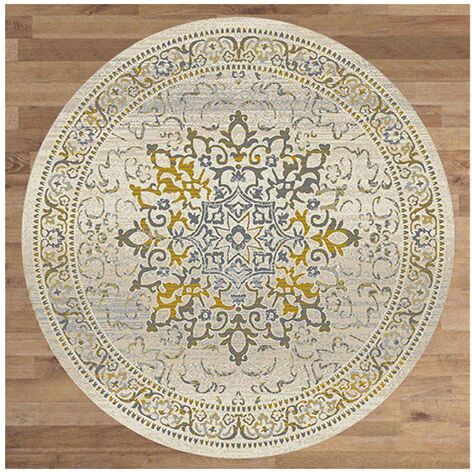 Unbranded Sahara Stain Resistant Gold Round Rug