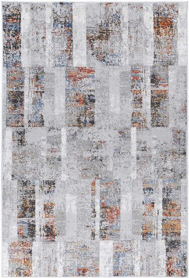 Unbranded Isaiah Grey Rust Abstract Rug