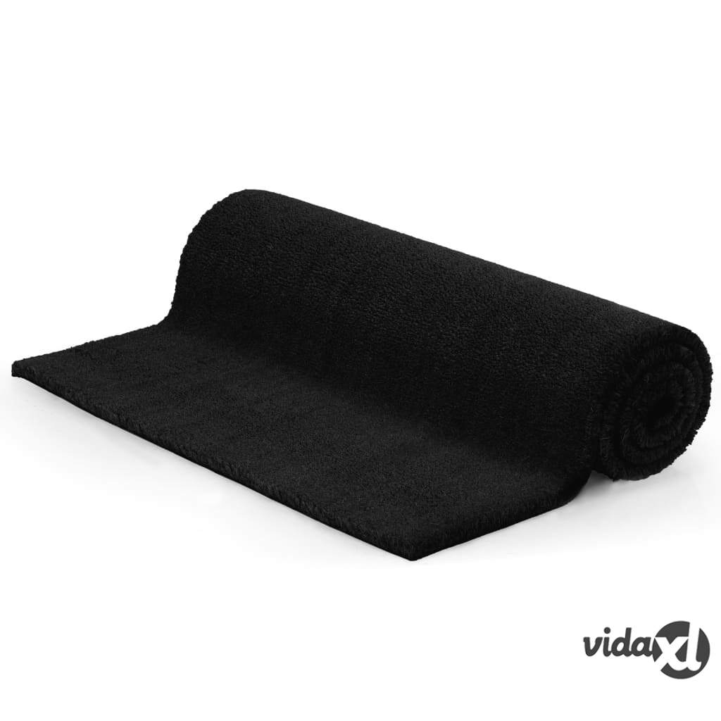 vidaXL Doormat Coir 24 mm 100x100 cm Black