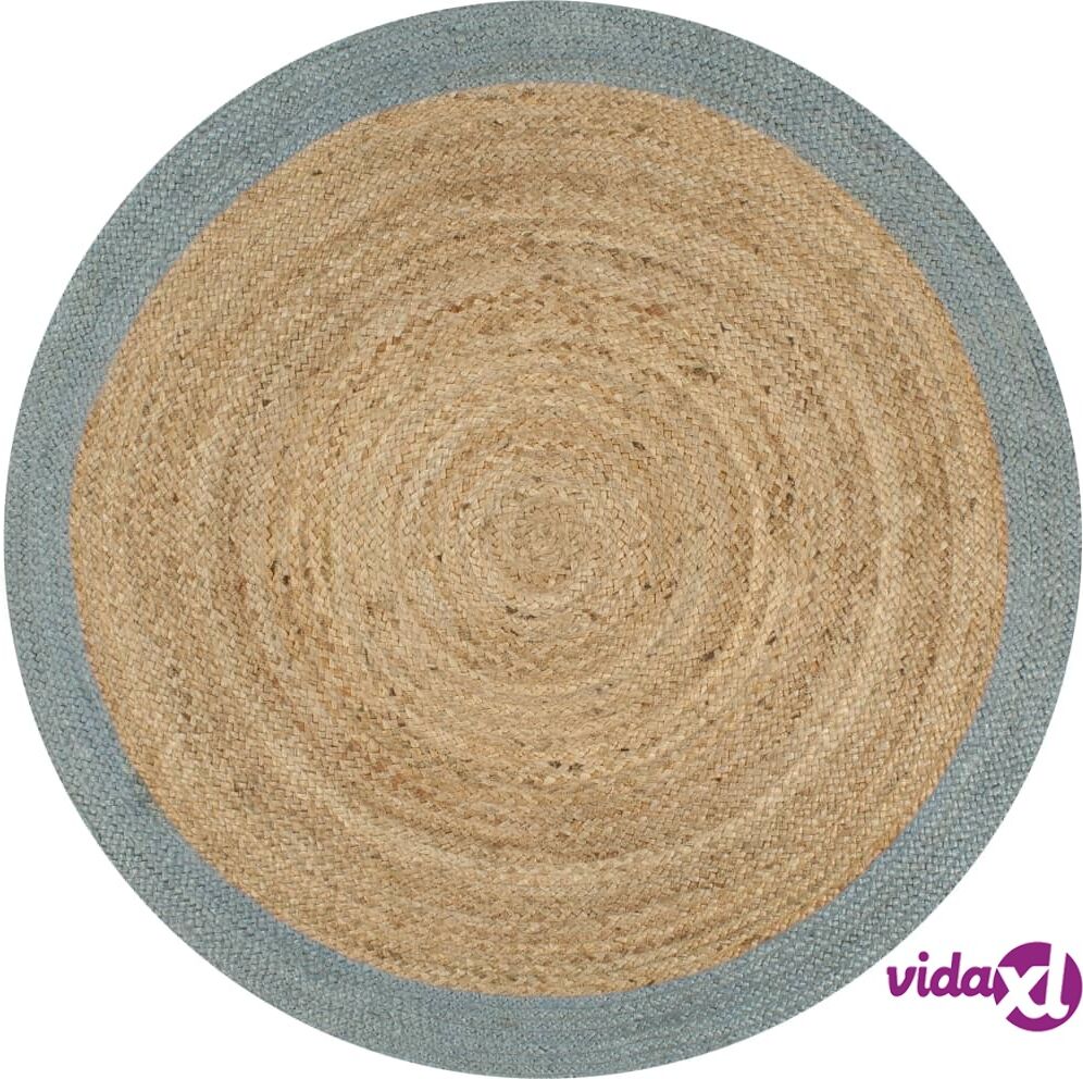 vidaXL Handmade Rug Jute with Olive Green Border 150 cm