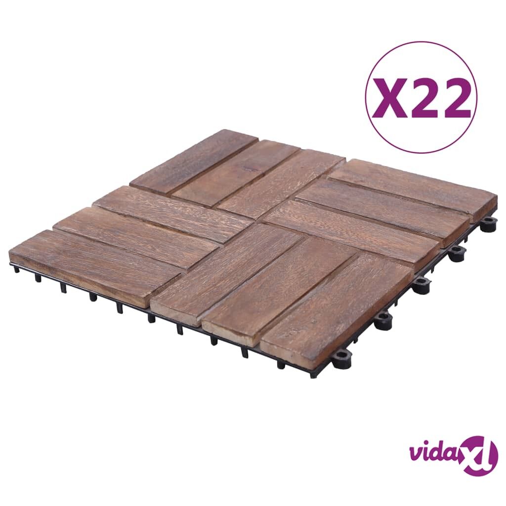 vidaXL Decking Tiles 22 pcs 30x30 cm Solid Reclaimed Wood