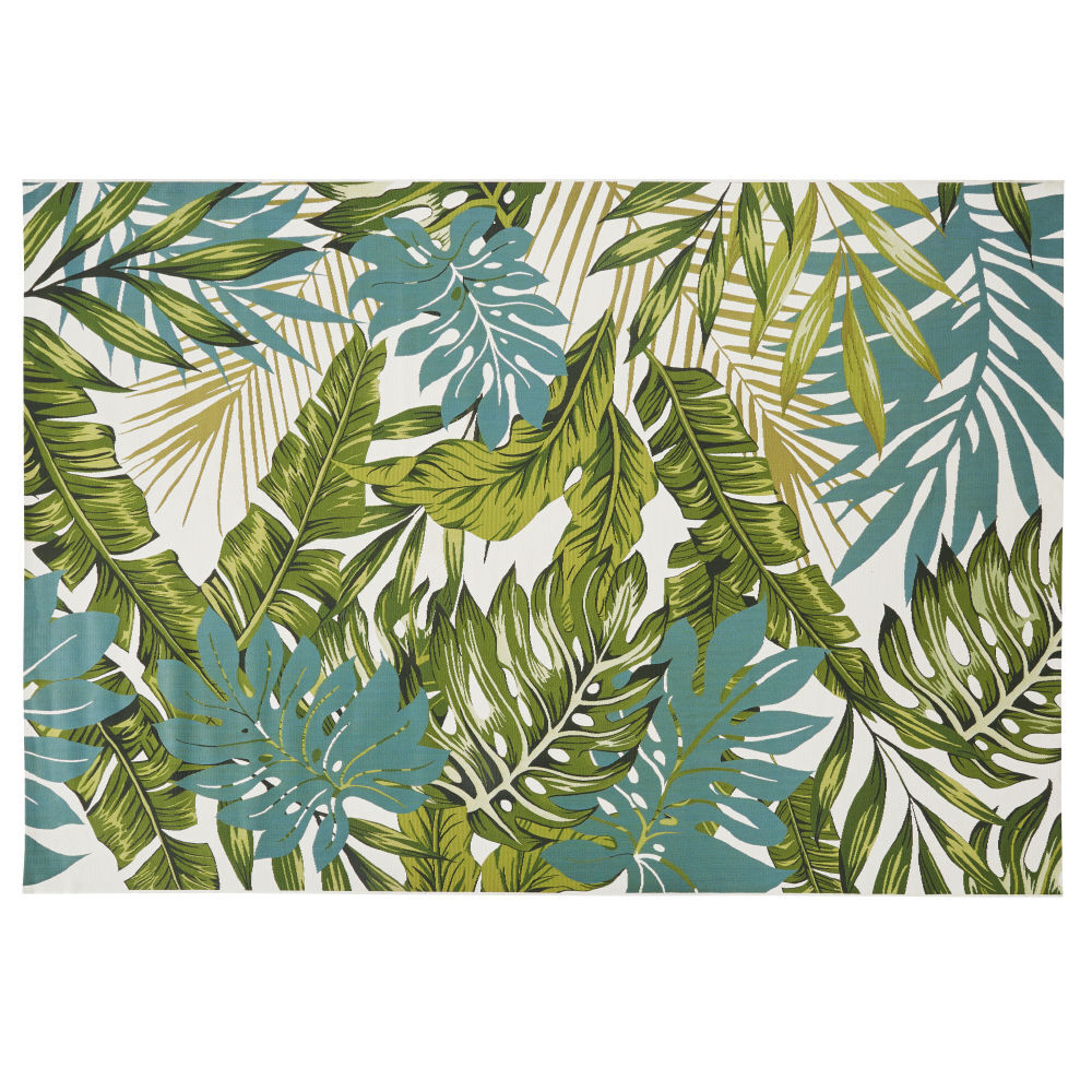 Maisons du Monde Groen en ecru tapijt met tropische print 206 x 290 cm, OEKO-TEX®