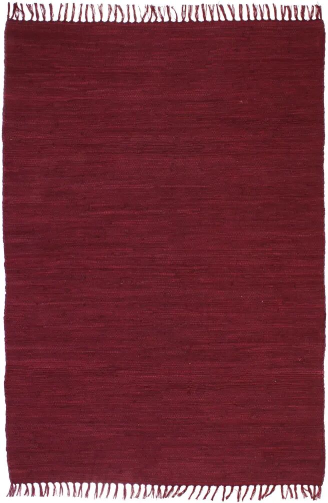 vidaXL Tapis Chindi Coton tissé à la main 80 x 160 cm Bordeaux