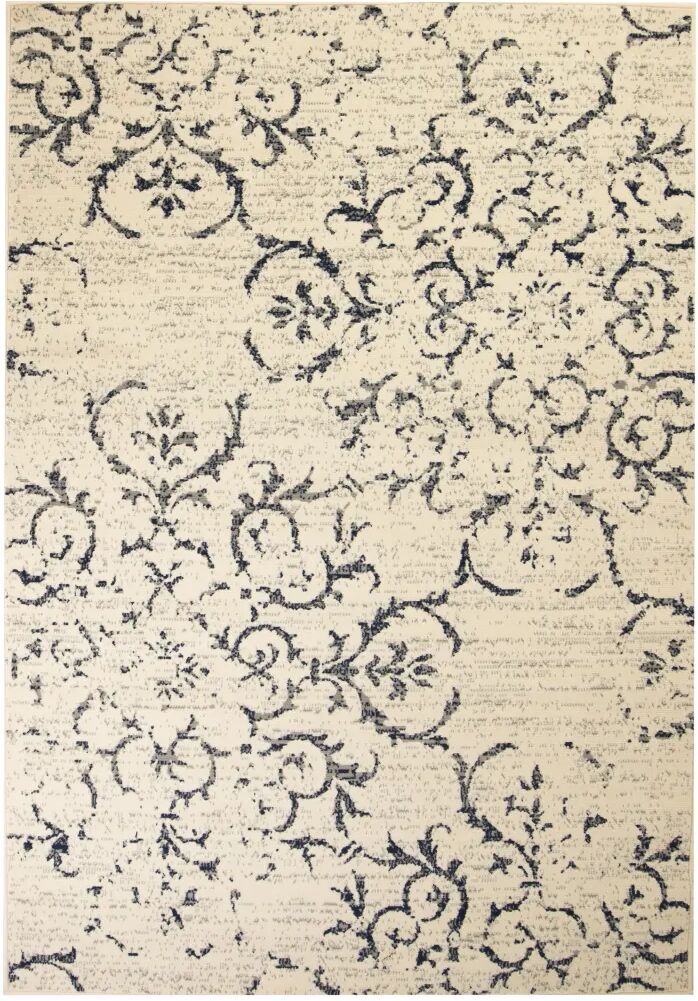 vidaXL Tapis moderne Design floral 80 x 150 cm Beige / Bleu