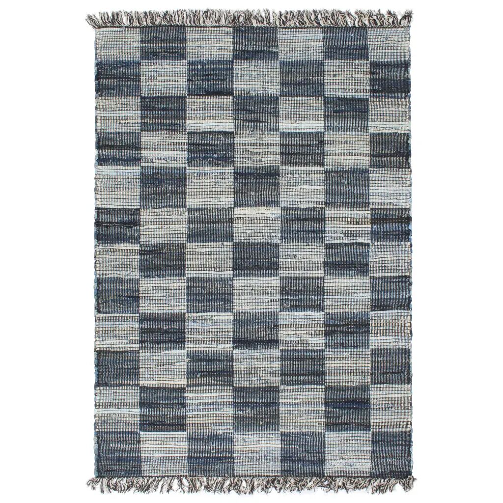 vidaXL Tapis Chindi tissé à la main Denim 200x290 cm Bleu