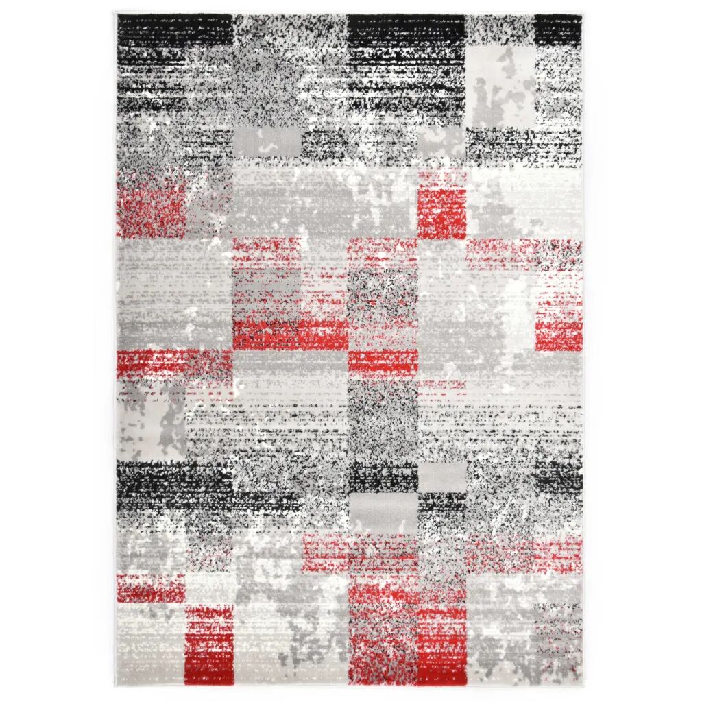 vidaXL Tapis Gris et rouge 140x200 cm PP