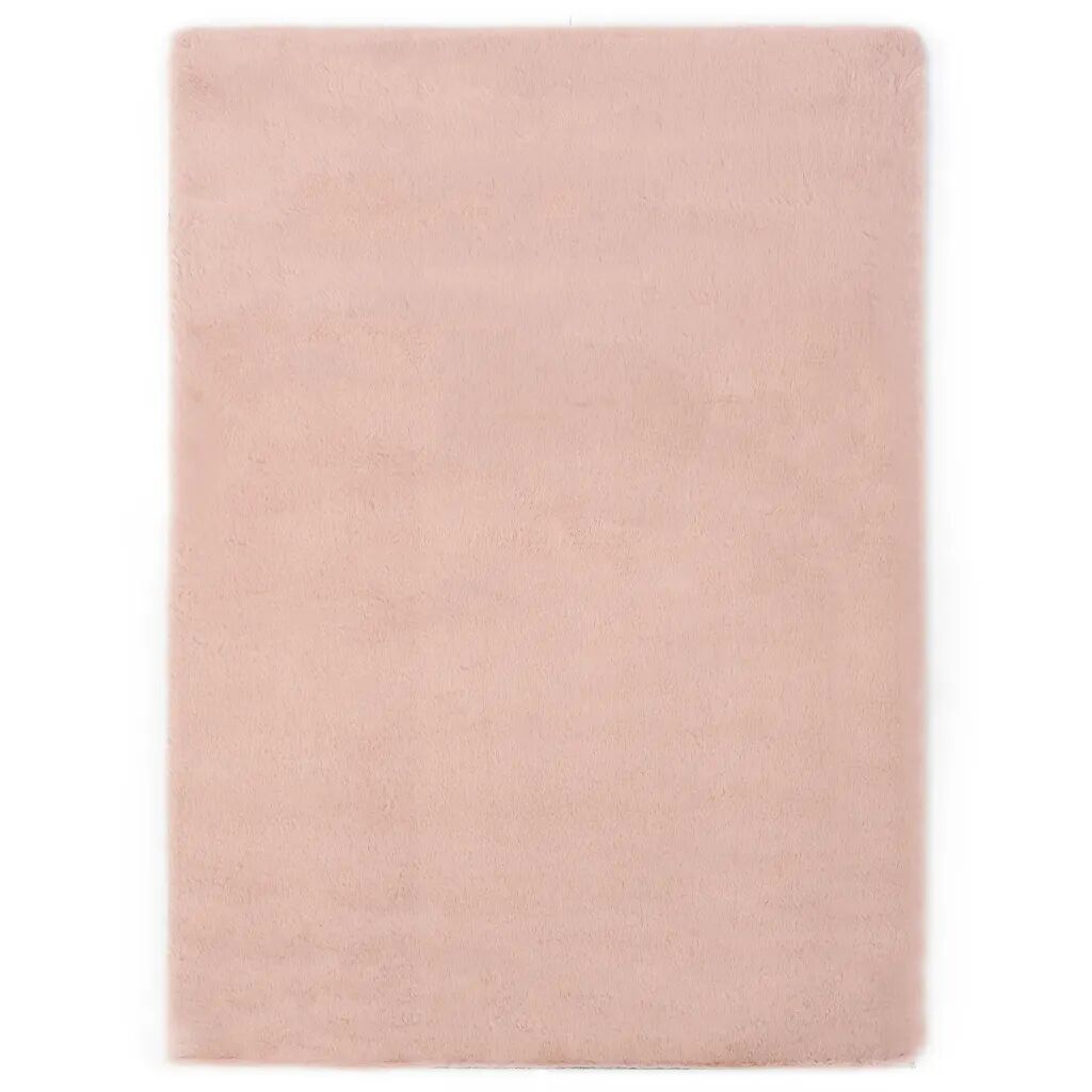 vidaXL Tapis 120x160 cm Fausse fourrure de lapin Vieux rose