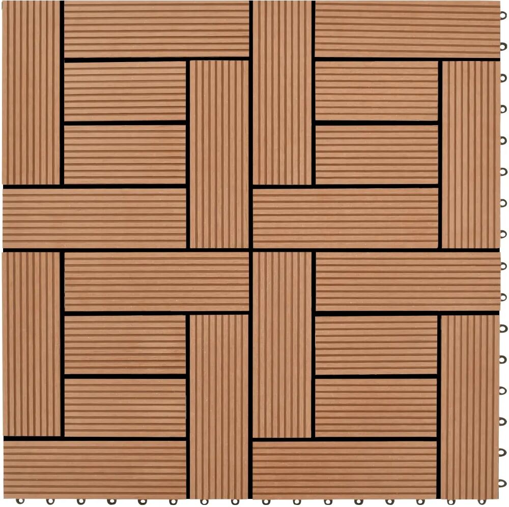 vidaXL Carreaux de terrasse 22 pcs 30 x 30 cm 2 m² WPC Marron