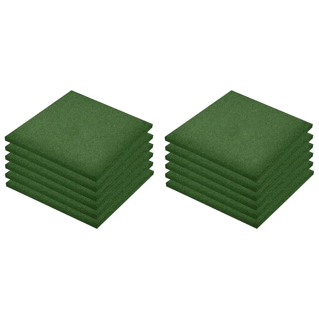 vidaXL Carreaux de protection antichoc 12pcs Caoutchouc 50x50x3cm Vert