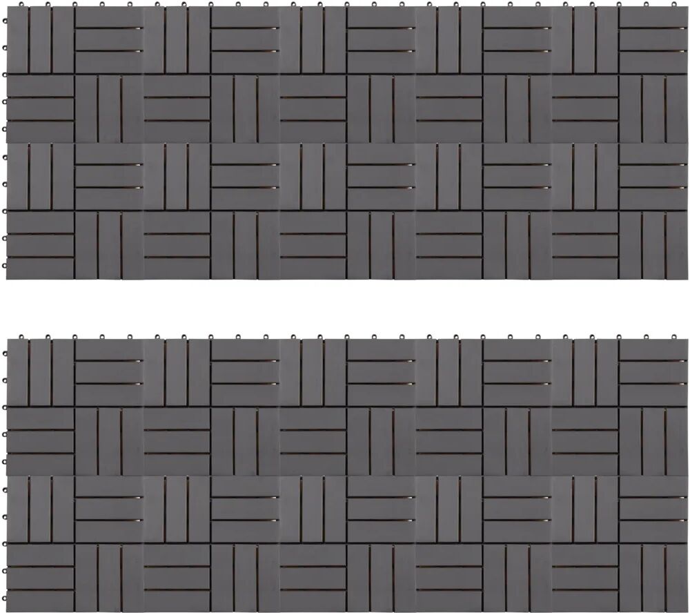 vidaXL Carreaux de terrasse 20pcs Délavage gris 30x30 cm Acacia solide