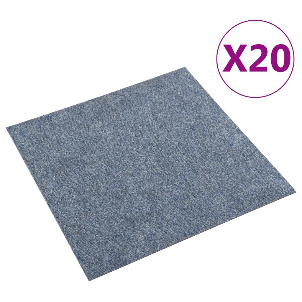 vidaXL Dalles de tapis de sol 20 pcs 5 m² Bleu