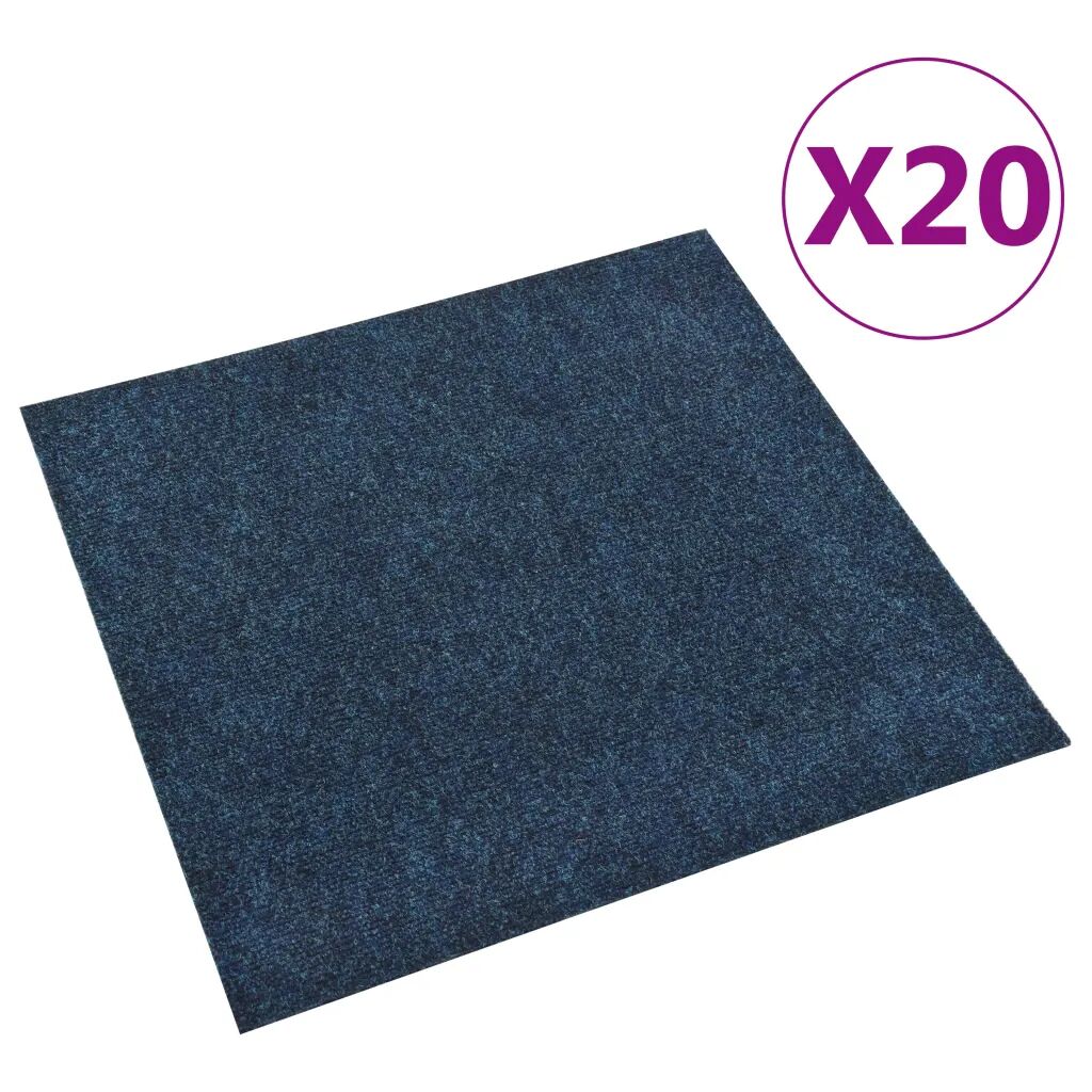 vidaXL Dalles de tapis de sol 20 pcs 5 m² Bleu marine