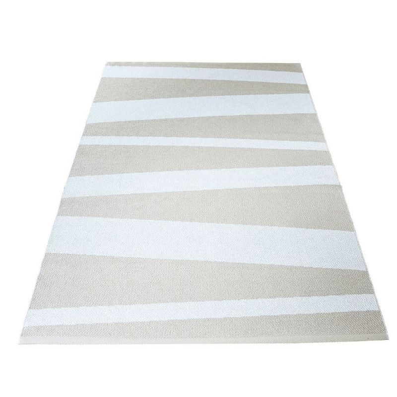 Sofie Sjostrom Design Tapis de couloir ARE rayé blanc et beige SOFIE SJOSTROM DESIGN blanc et beige