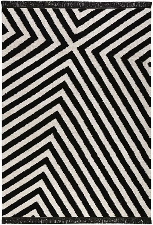 Carpets & Co. Tapis EDGY CORNERS Noir et Blanc - Carpets & CO