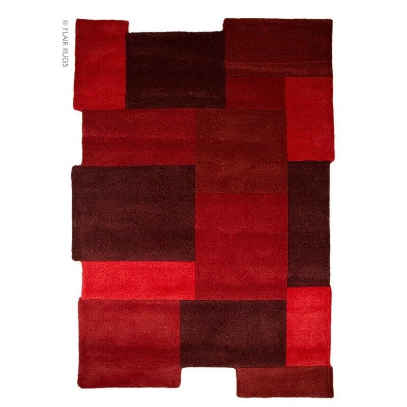 Flair Rugs Tapis laine tufté main rouge Collage Flair Rugs