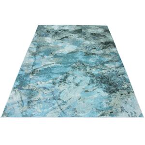 my home Teppich »Turin«, rechteckig, Druckteppich, abstraktes und modernes... blue  B/L: 80 cm x 150 cm