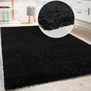 Paco Home Hochflor-Teppich »Sky 250«, rechteckig, gewebt, Uni-Farben,... schwarz  B/L: 100 cm x 200 cm