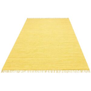 my home Teppich »Ares«, rechteckig, Uni Farben, handgewebt, mit Fransen gelb  B/L: 40 cm x 60 cm