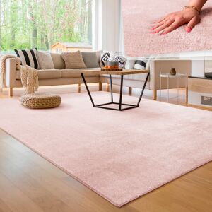 Paco Home Teppich »Cadiz 630«, rechteckig, Uni-Farben, besonders weich,... rosé  B/L: 200 cm x 200 cm