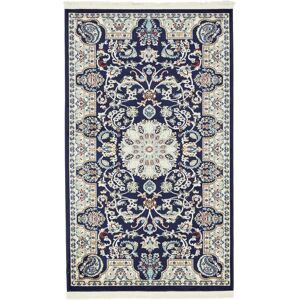 Myflair Möbel & Accessoires Teppich »Almas«, rechteckig, Kurzflor, gewebt,... marineblau/braun  B/L: 91 cm x 152 cm