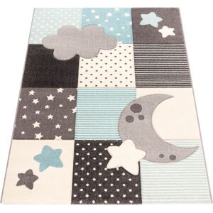 Paco Home Kinderteppich »Cosmo 755«, rechteckig, 3D-Design, Patchwork Muster,... blau  B/L: 120 cm x 170 cm