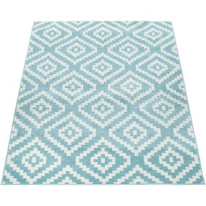 Paco Home Teppich »Stella 400«, rechteckig, Kurzflor, Pastell Farben, Rauten... blau  B/L: 60 cm x 100 cm