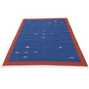 morgenland Wollteppich »Kelim Teppich handgewebt blau«, rechteckig, Kurzflor Blau  B/L: 120 cm x 180 cm