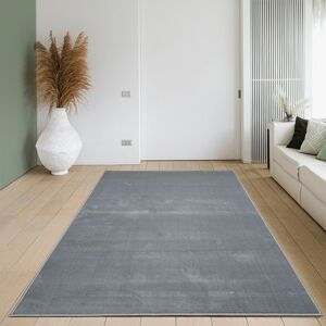 Home affaire Teppich »Oriental Uni«, rechteckig, Kurzflor-Teppich, weich,... grau  B/L: 60 cm x 90 cm